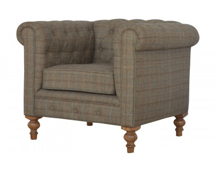 Artisan Chesterfield Armchair - Multi Tweed