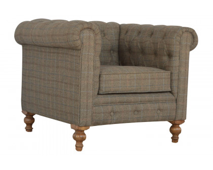 Artisan Chesterfield Armchair - Multi Tweed