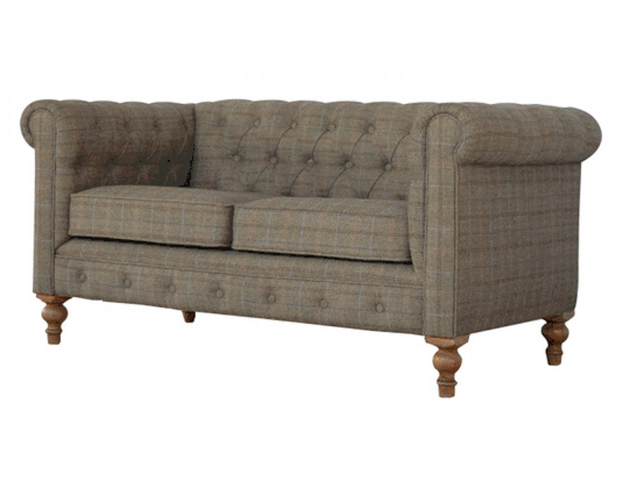 Artisan Chesterfield Sofa with 2 Seater - Gray, Multi Tweed