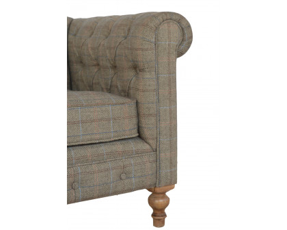 Artisan Chesterfield Sofa with 2 Seater - Gray, Multi Tweed