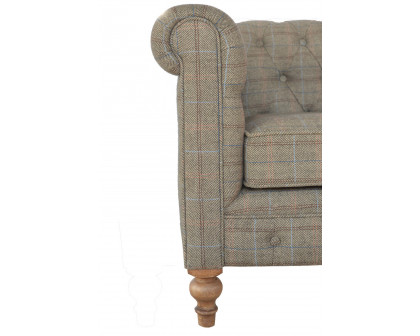 Artisan Chesterfield Sofa with 2 Seater - Gray, Multi Tweed