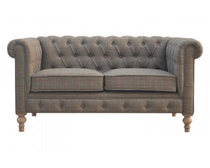 Artisan Chesterfield Sofa with 2 Seater - Gray, Multi Tweed