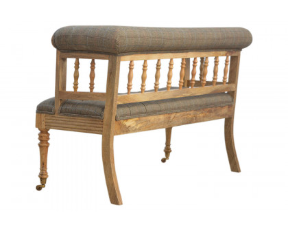 Artisan Deep Button Hallway Bench - Multi Tweed