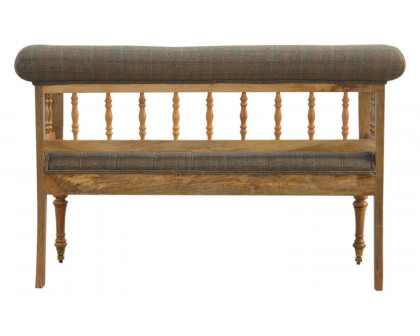 Artisan Deep Button Hallway Bench - Multi Tweed