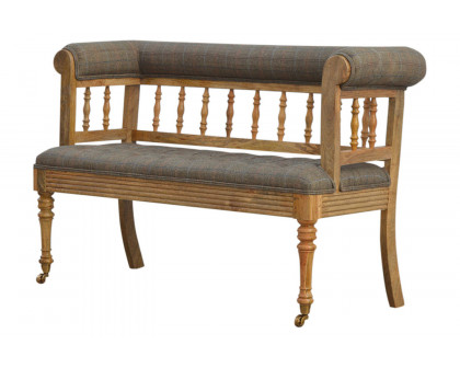 Artisan Deep Button Hallway Bench - Multi Tweed