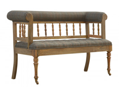 Artisan Deep Button Hallway Bench - Multi Tweed