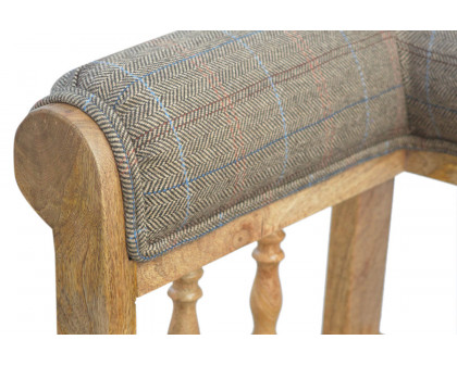 Artisan Deep Button Hallway Bench - Multi Tweed