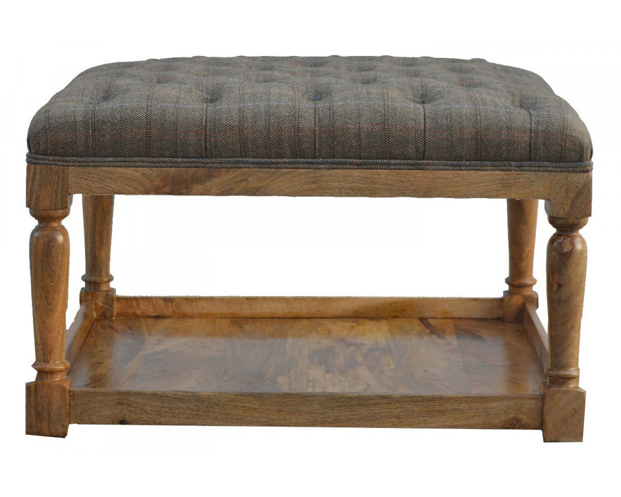 Artisan - Multi Tweed Footstool with Shelf