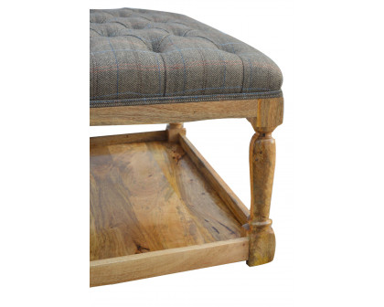 Artisan - Multi Tweed Footstool with Shelf