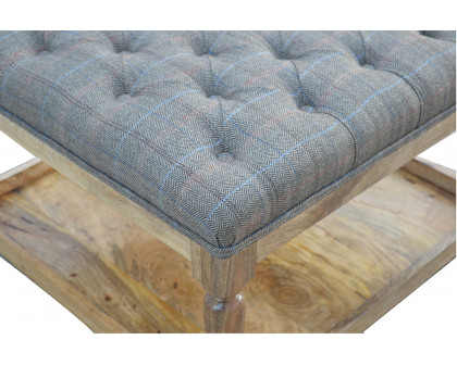 Artisan - Multi Tweed Footstool with Shelf