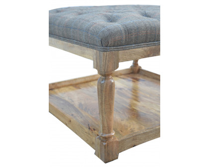 Artisan - Multi Tweed Footstool with Shelf