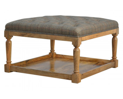 Artisan - Multi Tweed Footstool with Shelf