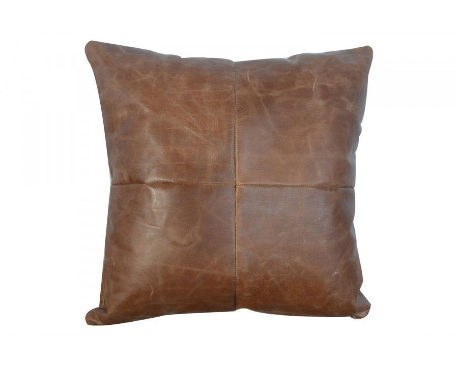 Artisan Buffalo Hide Leather Scatter Cushion