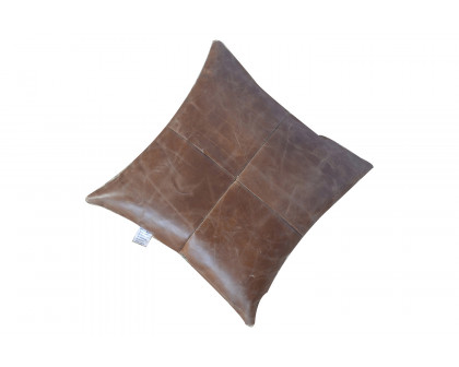 Artisan Buffalo Hide Leather Scatter Cushion