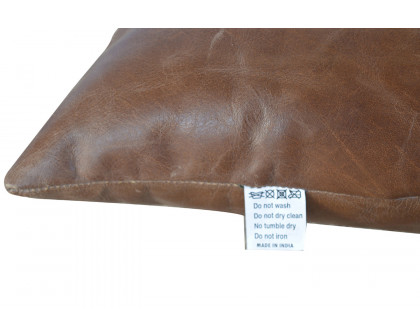 Artisan Buffalo Hide Leather Scatter Cushion