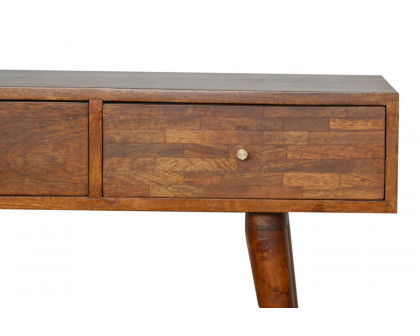 Artisan 3 Drawer Mixed Console Table - Chestnut