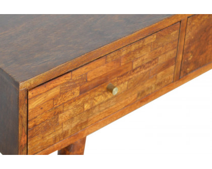 Artisan 3 Drawer Mixed Console Table - Chestnut