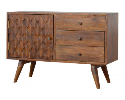 Artisan Pineapple Carved Sideboard - Chestnut