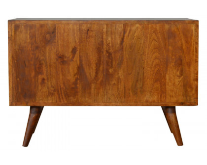 Artisan Pineapple Carved Sideboard - Chestnut