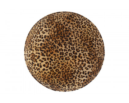 Artisan Nordic Style Footstool - Leopard, Velvet