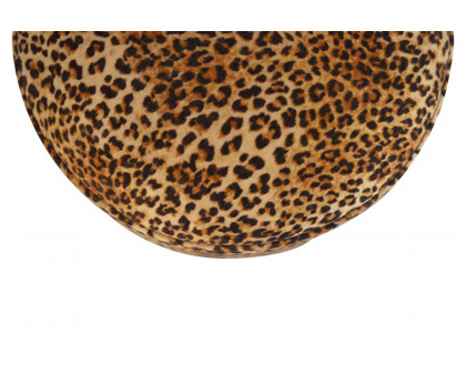 Artisan Nordic Style Footstool - Leopard, Velvet