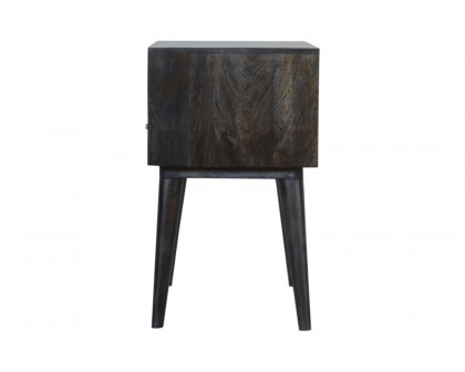 Artisan - Carved Drawer Bedside in Ash Black