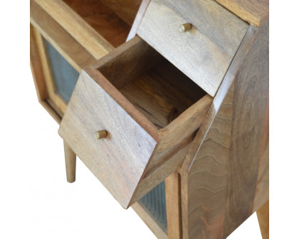 Artisan - Multi Drawer Nightstand in Oak-Ish, Glass