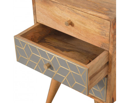 Artisan - Dice Nightstand with 3 Drawer in Oak-Ish