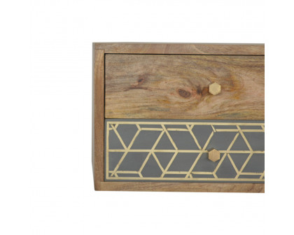 Artisan - Dice Wall Mounted Nightstand in Oak-Ish