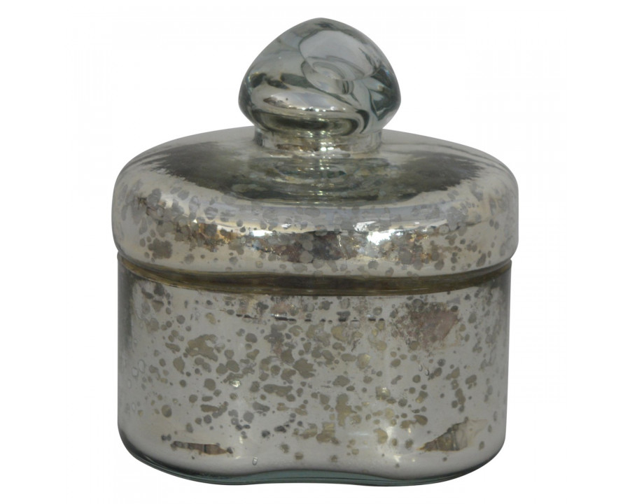 Artisan Vintage Styled Small Jar - Silver, Glass