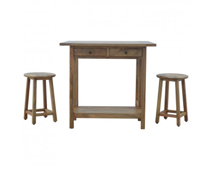 Artisan - Breakfast Table with 2 Stools in Oak-Ish