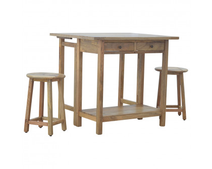 Artisan - Breakfast Table with 2 Stools in Oak-Ish