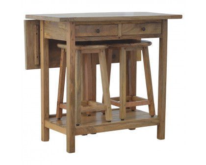 Artisan - Breakfast Table with 2 Stools in Oak-Ish