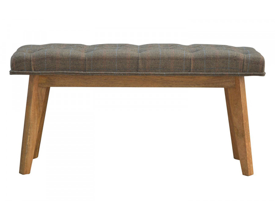 Artisan - Multi Tweed Deep Button Hallway Bench