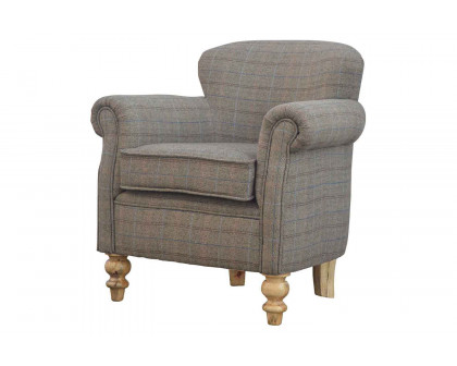 Artisan - Multi Tweed Armchair with Turned Feet