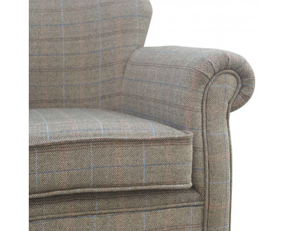 Artisan - Multi Tweed Armchair with Turned Feet