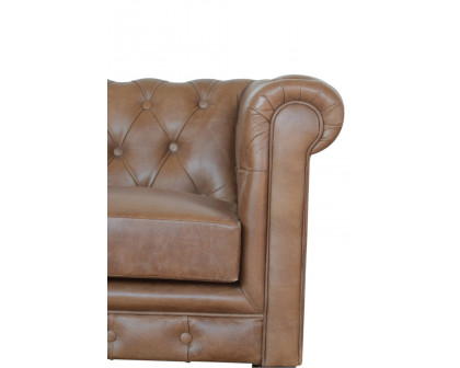 Artisan Chesterfield Sofa with 2 Seater - Brown, Leather