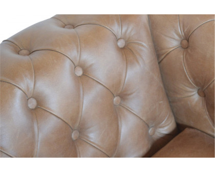 Artisan Chesterfield Sofa with 2 Seater - Brown, Leather