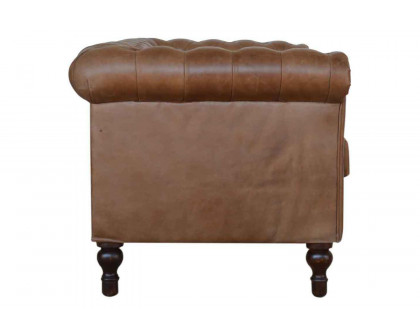 Artisan Chesterfield Sofa with 2 Seater - Brown, Leather