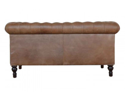 Artisan Chesterfield Sofa with 2 Seater - Brown, Leather