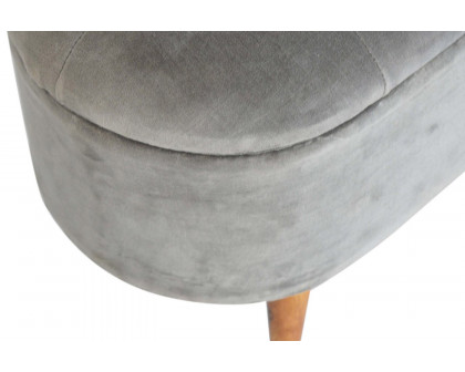 Artisan - Velvet Storage Footstool in Oblong Gray