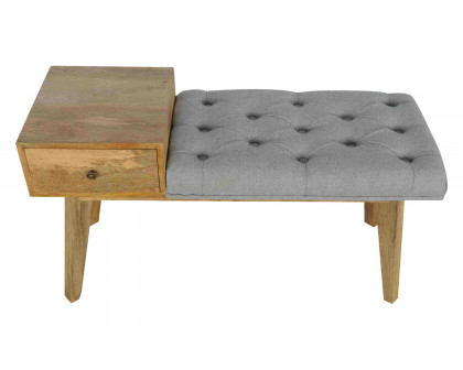 Artisan - Gray Tweed Bench with 1 Drawer