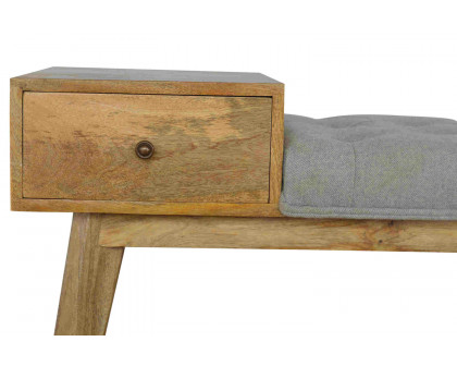 Artisan - Gray Tweed Bench with 1 Drawer