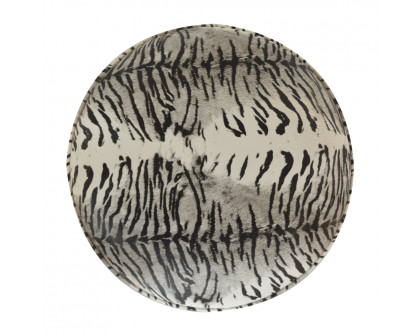 Artisan Nordic Style Footstool - Zebra, Velvet