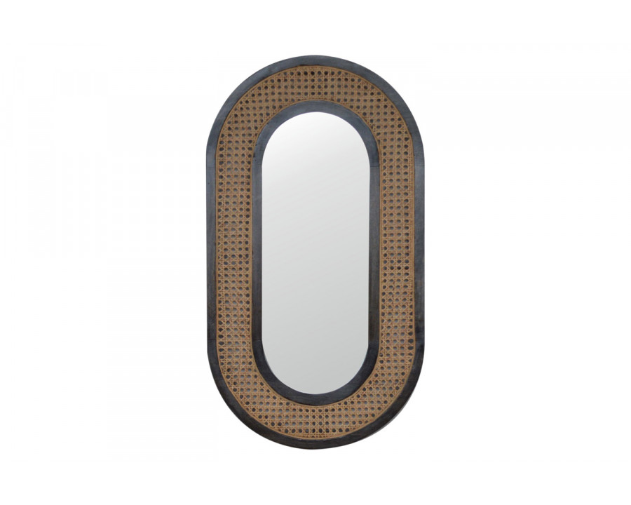 Artisan - Carbon Mirror in Black, Rattan