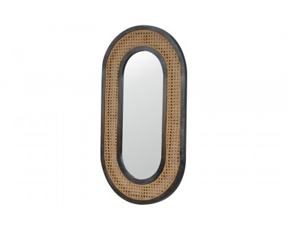 Artisan - Carbon Mirror in Black, Rattan