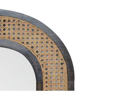 Artisan - Carbon Mirror in Black, Rattan