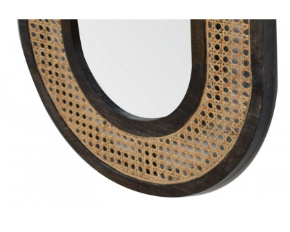 Artisan - Carbon Mirror in Black, Rattan