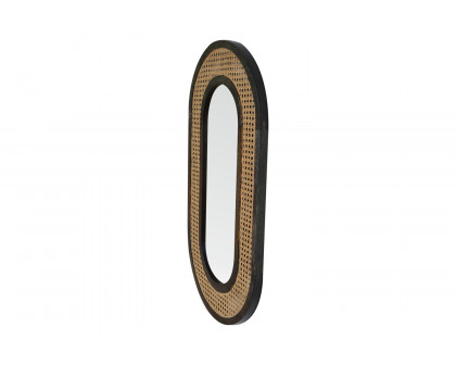 Artisan - Carbon Mirror in Black, Rattan