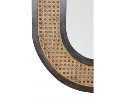 Artisan - Carbon Mirror in Black, Rattan